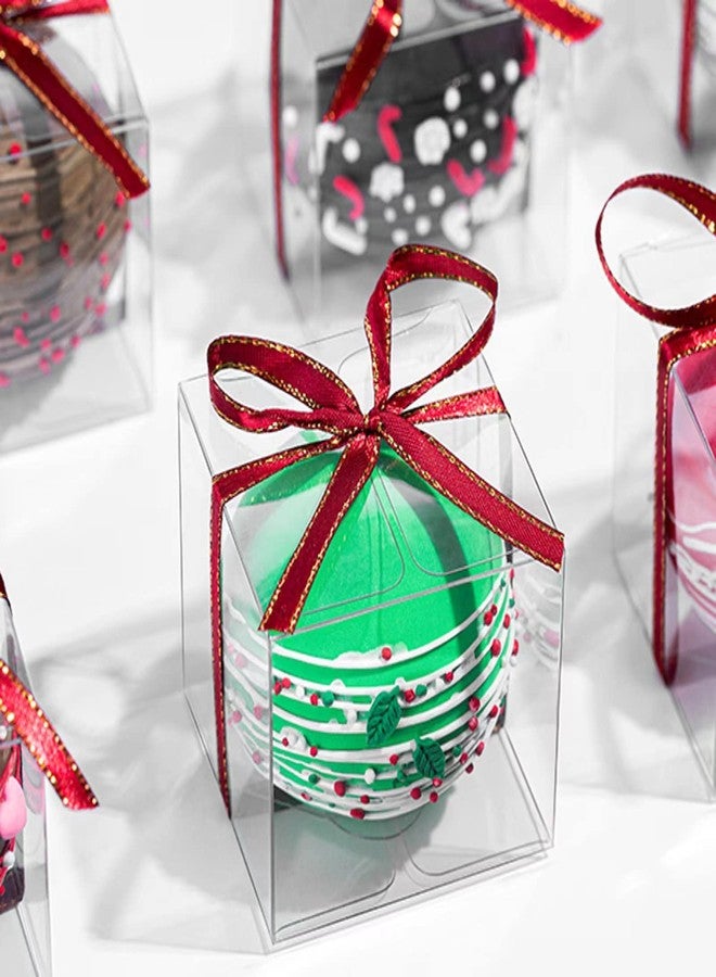 SLShePack 50Pack Clear Hot Chocolate Bomb Boxes Small Gift Boxes for Cupcake Candies Birthday Wedding Party Favor Boxes( 3x3x3Inches) - Image 5